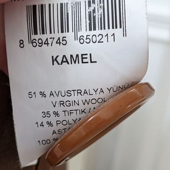 MACHKA Armada Camel Brown Double Breasted Wool & Mohair Blend Coat Size 38 - Picture 15 of 16